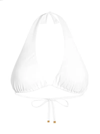 Dolce & Gabbana Padded Triangle Bikini Top In White