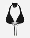Dolce & Gabbana Padded Triangle Bikini Top In Black