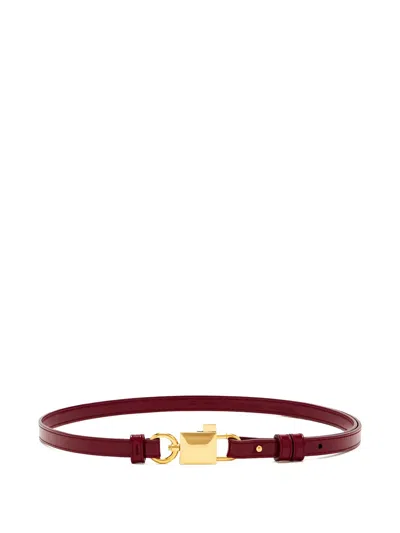 Dolce & Gabbana Padlock-buckle Belt In Red