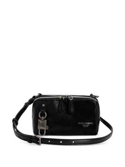 Dolce & Gabbana Padlock-detailed Shoulder Bag In Black