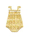 Dolce & Gabbana Majolica-print Cotton Romper In Yellow