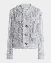 Dolce & Gabbana Paillette Embellished Metallic Tweed Jacket In Silver