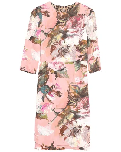 Pre-owned Dolce & Gabbana Painted Flowers Print Knee Length Dress (authentic Pre-loved)