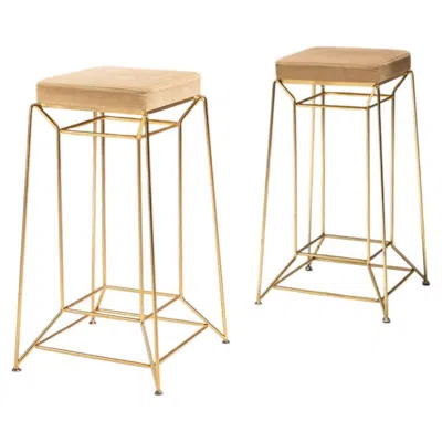Pre-owned Dolce & Gabbana Pair Bar Stools Attr. To , Italy 1980s In Beige