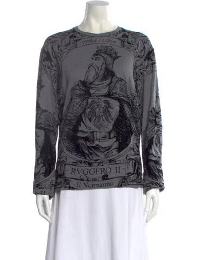 Pre-owned Dolce & Gabbana Paisley Print Crew Neck Sweatshirt In Black
