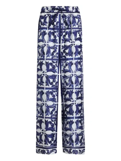 DOLCE & GABBANA PAISLEY-PRINT ELASTICATED-WAIST TROUSERS