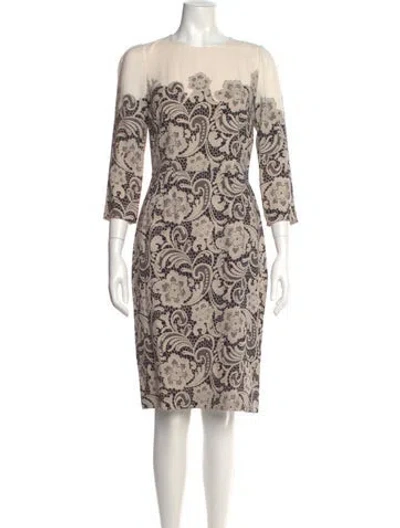 Pre-owned Dolce & Gabbana Paisley Print Midi Length Dress W/ Tags In Neutral
