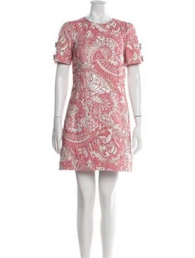 Pre-owned Dolce & Gabbana Paisley Print Mini Dress In Pink