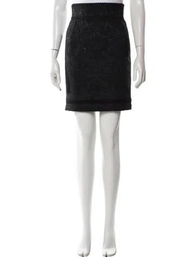 Pre-owned Dolce & Gabbana Paisley Print Mini Skirt In Black