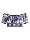 Dolce & Gabbana Paisley-print Off-shoulder Top In Multi