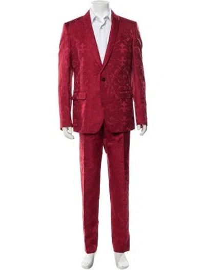 Pre-owned Dolce & Gabbana Paisley Print Two-piece Suit In Red