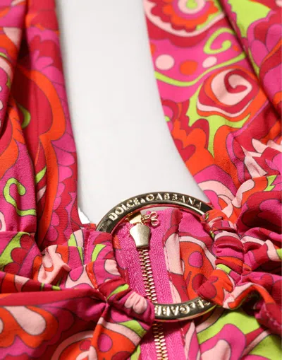 Dolce & Gabbana Paisley Silk Halter Tank Top In Red