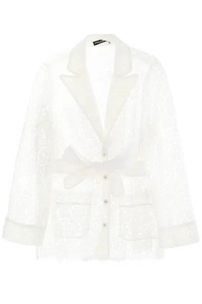 Dolce & Gabbana Pyjama Shirt In Cordonnet Lace In White