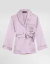 Dolce & Gabbana Pajama Shirt With Dg Logo Embroidery In Multicolor