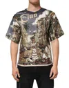 Dolce & Gabbana Palermo Jazz Club Linen Crew Neck Men T-shirt In Multi