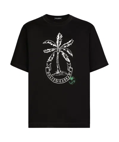 DOLCE & GABBANA DOLCE  GABBANA BANANO PRINTED CREWNECK T-SHIRT