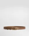 Dolce & Gabbana Palmated Calfskin Belt In Brown