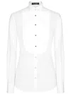 Dolce & Gabbana Lapel Long Sleeve Shirt In Weiss
