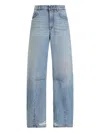 Dolce & Gabbana Cotton Denim Jeans Regular Fit Wide Leg In Multi