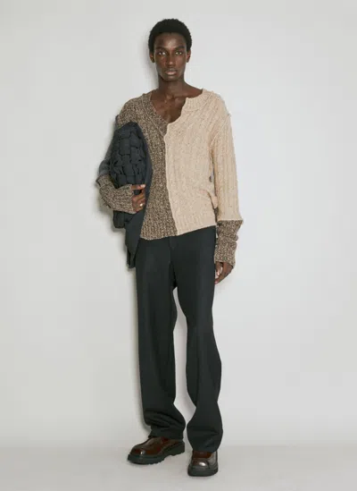 Dolce & Gabbana Patchwork Sweater In Brown