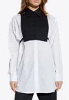 Dolce & Gabbana Paneled Button-up Shirt In White