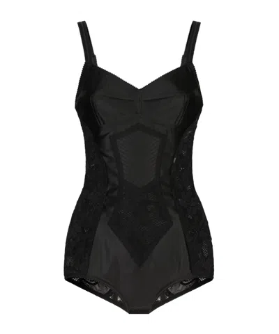 Dolce & Gabbana Panelled Bodysuit In Black