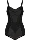 Dolce & Gabbana Elasticated Corset-style Bodysuit In Black