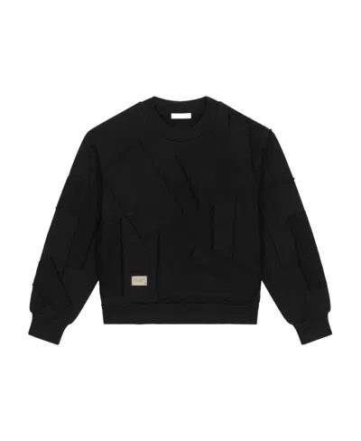 Dolce & Gabbana Panelled Cotton Sweatshirt In Black