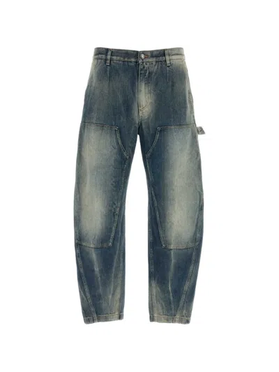 Dolce & Gabbana Denim Trousers Belt Loops Carpenter Loop Pockets In Blue