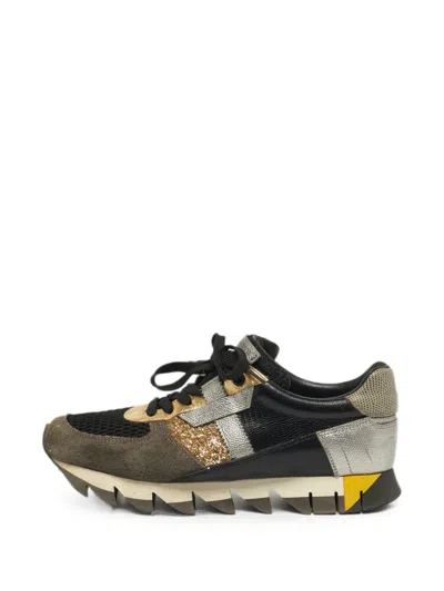 Pre-owned Dolce & Gabbana Panelled Low-top Sneakers In Black