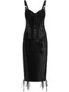Dolce & Gabbana Calf-length Dress With Corset Detailing In Black
