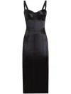 Dolce & Gabbana Jersey Midi Dress With Corset-style Bra Top In Black