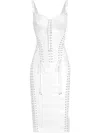 Dolce & Gabbana Panelled Midi Dress In Weiss