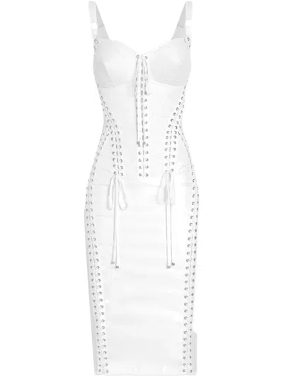 Dolce & Gabbana Panelled Midi Dress In White