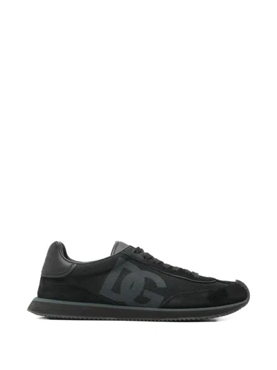 Pre-owned Dolce & Gabbana Panelled Sneakers In Black