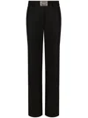 Dolce & Gabbana Flared Flannel Pants With Logo Tag In Black