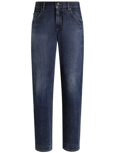 Dolce & Gabbana Button-fastening Jeans In Blue