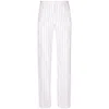 Dolce & Gabbana Straight-leg Striped Wool Trousers In White