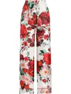 Dolce & Gabbana Women's Rose Print Pajama Pants | Size 44 | Ftampt Color Is1zdha5pd In Pd Rose Bianco