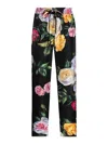 Dolce & Gabbana Peony And Roses Print Pants In Rosado