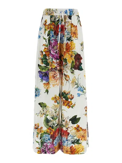 Dolce & Gabbana Floral Bouquet Printed Pants In Multi