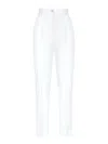 Dolce & Gabbana High-waisted Gabardine Trousers In White