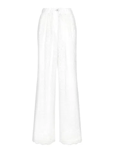 Dolce & Gabbana Dna Wide Leg Pants In White