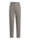 Dolce & Gabbana Virgin Wool Jacquard Slim Trousers In Gray