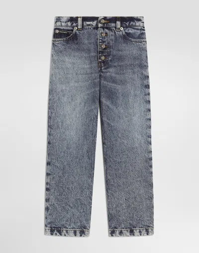 Dolce & Gabbana Kids' Pantalon En Denim À 5 Poches In Blue