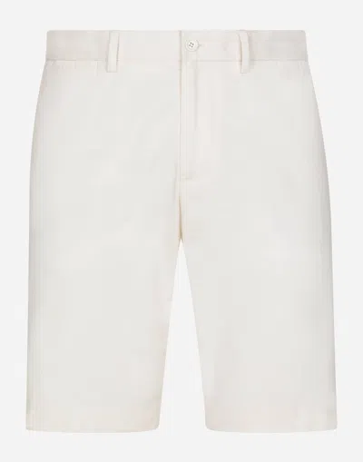 Dolce & Gabbana Mid-rise Bermuda Shorts In Beige