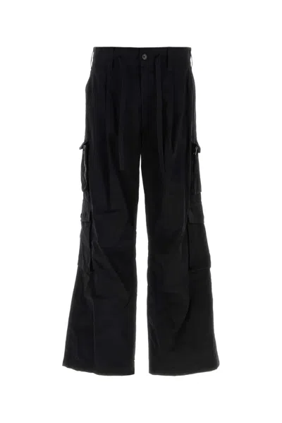 Dolce & Gabbana Multi-pocket Cotton-blend Cargo Pants In Black