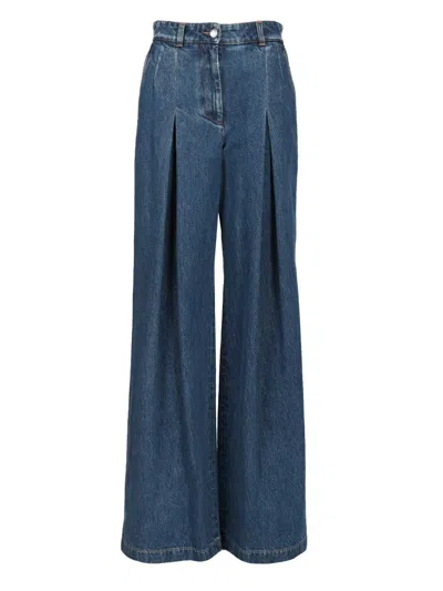 Dolce & Gabbana Women Pantalone Gamba Ampia In Blue