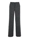 Dolce & Gabbana Wool Trousers With Textured Fabric And Pockets In Gray