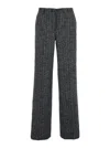 Dolce & Gabbana Wool Trousers With Textured Fabric And Pockets In Gray